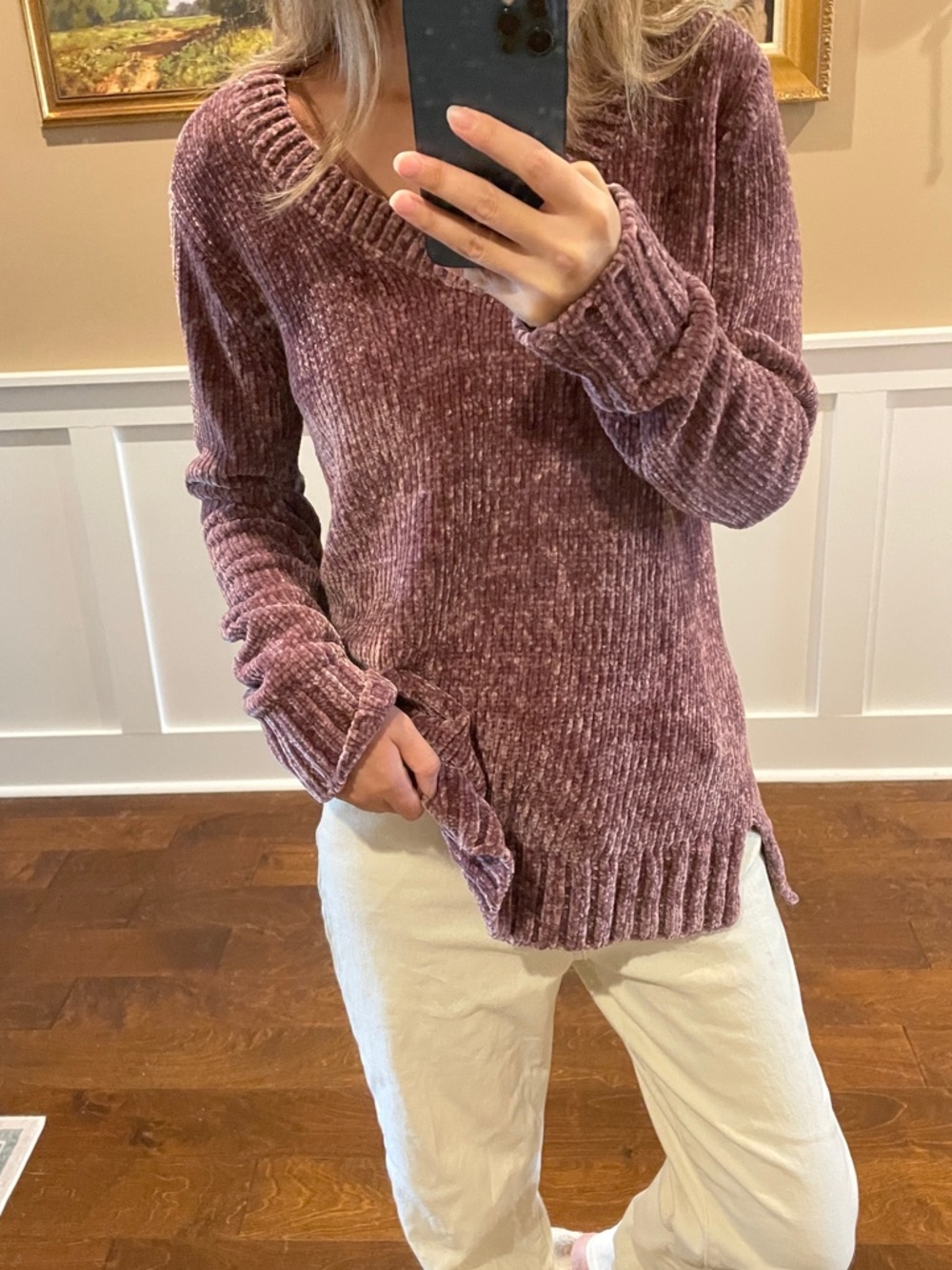 Orvis Chenille v-neck sweater